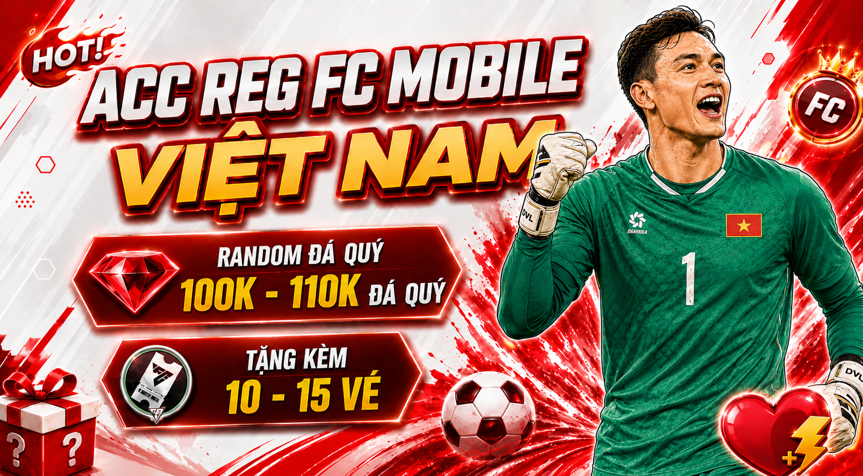 🇻🇳 Acc Reg Đá Quý Fc Mobile Vn [ 100k - 110k Đá Quý ] + [ 10 - 15 Vé ]