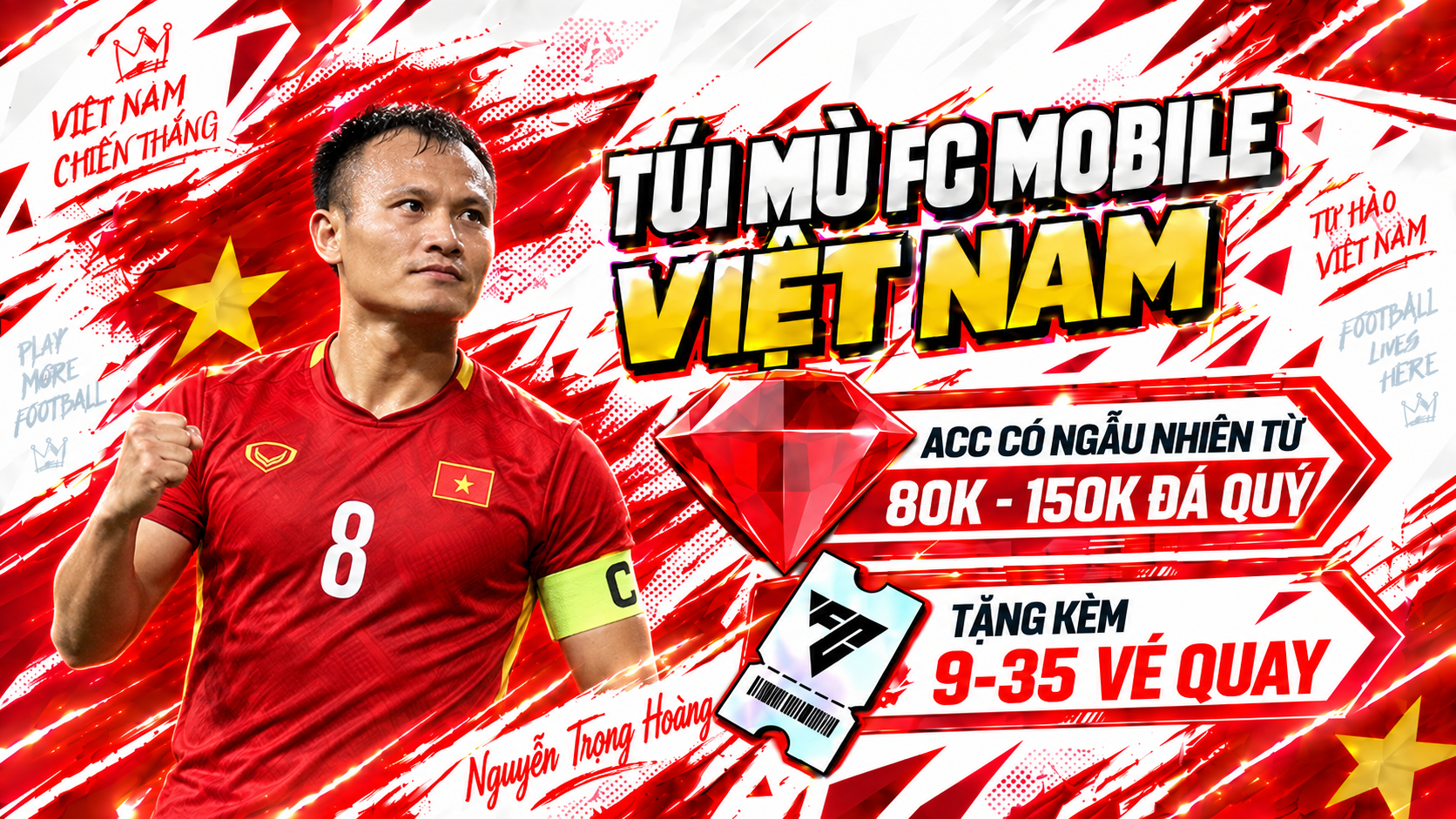 🇻🇳 Acc Reg Đá Quý Fc Mobile Vn [ 80k - 150k Đá Quý ] + [ 9 - 35 Vé Quay ]